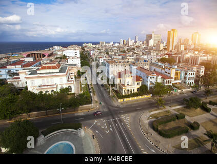 Cuba. L'Avana vecchia. Vista dall'alto. Prospetto dei presidenti Foto Stock