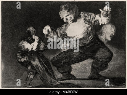 Francisco Goya - stupido - piastra 4 dalla serie 'Los Disparates' Foto Stock