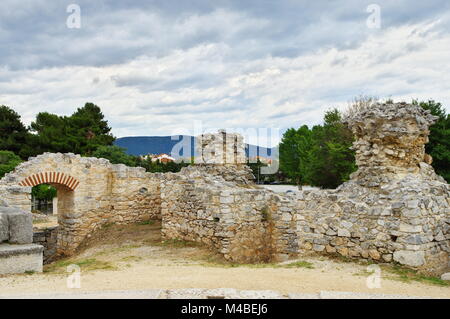 I ruderi di antiche Filippi. La città fondata nel IV secolo A.C. da Filippo II di Macedon, poi la colonia romana. La prima comunità cristiana. Foto Stock