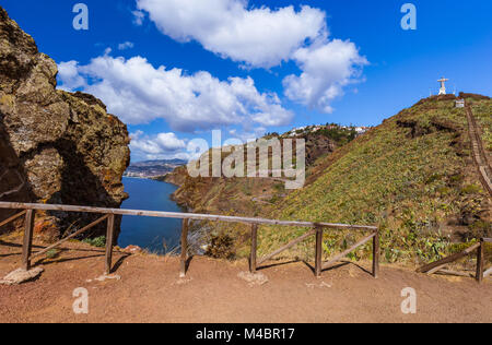 Il Cristo Re statua sull' isola di Madeira - Portogallo Foto Stock