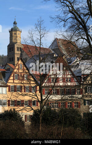 La città medievale di Schwaebisch Hall in Germania Foto Stock