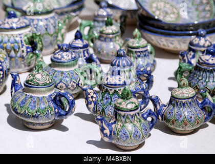 Teiere in ceramica, Uzbekistan Foto Stock