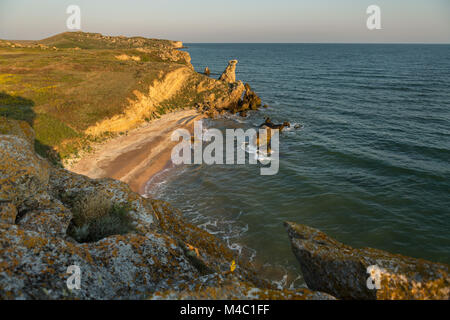 Generali beach all'alba. Regionale Karalar landscape park in Crimea. Foto Stock