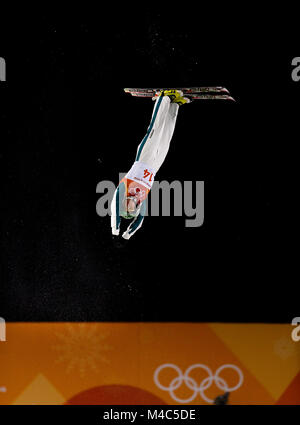 Pyeongchang, Corea del Sud. 15 Feb, 2018. durante la donna sci freestyle antenne a PyeongChang 2018 Giochi Olimpici Invernali a Phoenix Snow Park il giovedì 15 febbraio, 2018. Credito: Paolo Kitagaki Jr./ZUMA filo/Alamy Live News Foto Stock