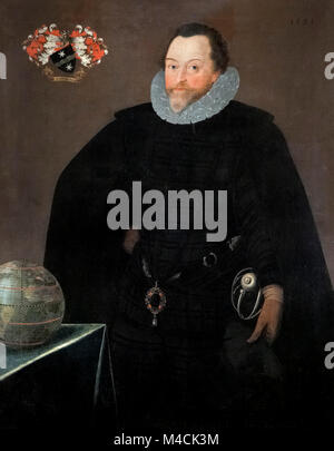 Francis Drake. Ritratto di Sir Francis Drake (1540-1596), da Marcus Gheeraerts, olio su tela, 1591 Foto Stock