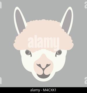 Lama faccia illustrazione vettoriale in stile appartamento lato anteriore Illustrazione Vettoriale