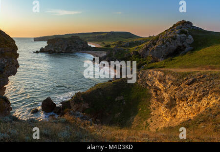 Generali beach all'alba. Regionale Karalar landscape park in Crimea. Foto Stock