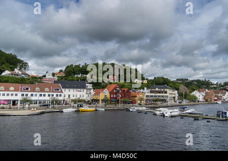 La città costiera Mandal in Norvegia Foto Stock