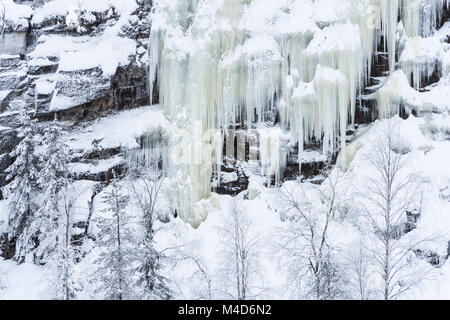 Cascate gelate, Lapponia, Finlandia Foto Stock