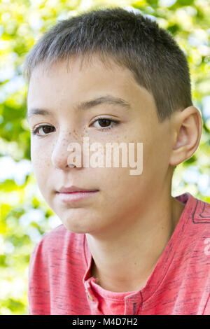 Ritratto di carino lentiggini boy Foto Stock