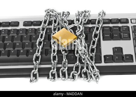 La tastiera del computer e le catene Foto Stock