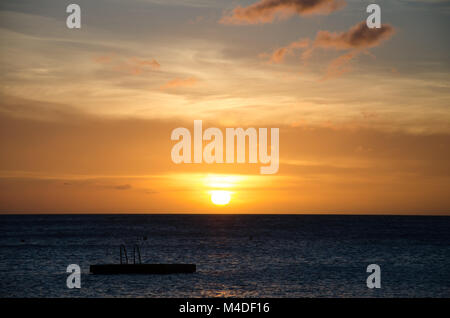 Curacao Porto Mari beach Sunset, tardo pomeriggio Foto Stock