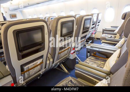 Lufthansa Airbus A380 aereo all'interno di sedi Foto Stock