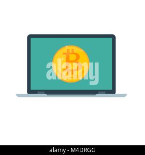 Appartamento design moderno concetto di tecnologia cryptocurrency, Illustrazione Vettoriale
