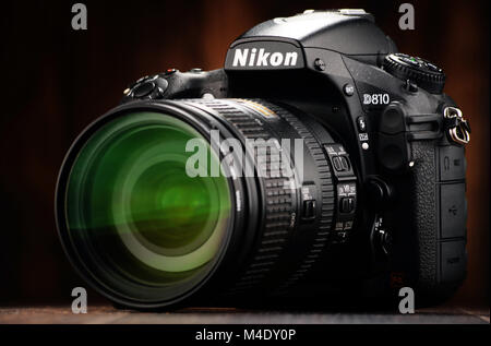 Nikon D810 fotocamera con zoom NIKKOR Foto Stock