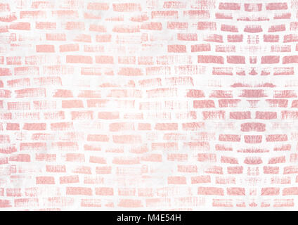 L'orizzontale pastello rosa di gradiente di parete di mattoni sfondo testurizzata Foto Stock