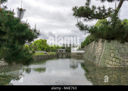 Il castello di Nijo fossato interno Foto Stock