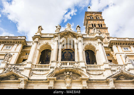 La facciata della Basilica Papale di Santa Maria Maggiore Foto Stock