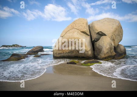 Arrecifes Beach, il Parco nazionale Tayrona, Colombia Foto Stock