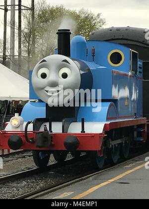 Il giorno fuori con Thomas a Essex treno a vapore nel Connecticut Foto Stock