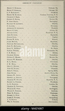 Catalogo annuale degli ufficiali e gli studenti di Oberlin College per il collegio anno (1850) (14755755536) Foto Stock