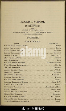 Catalogo annuale degli ufficiali e gli studenti di Oberlin College per il collegio anno (1850) (14776415304) Foto Stock