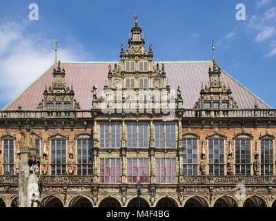 Brema - il Municipio e la statua di Roland, Germania Foto Stock