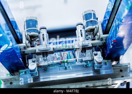 Stampa di metallo di screening i dettagli della macchina. Foto Stock