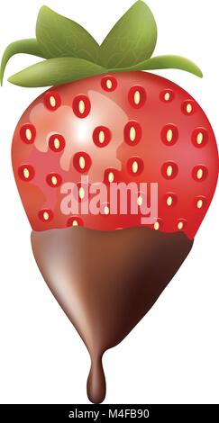 Fragole al cioccolato. illustrazione vettoriale Illustrazione Vettoriale