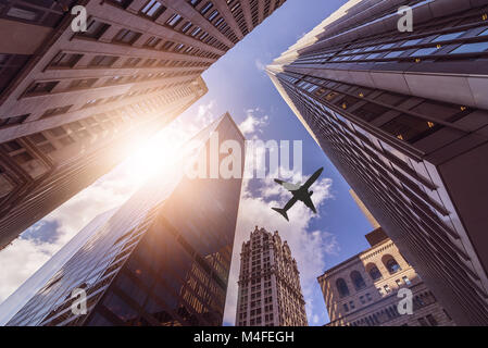 Piano il skyskrapers Foto Stock