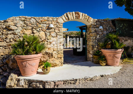 L'Italia, Sicilia, isola di Lampedusa architettura locale Foto Stock