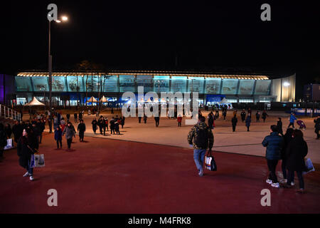 Gangneung, Corea del Sud. 15 Feb, 2018. La Gangneung ovale in Gangneung, Corea del Sud, 15 febbraio 2018. Credito: Pietro Kneffel/dpa/Alamy Live News Foto Stock