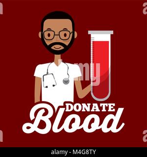 Il personale medico medical holding provetta donare sangue Illustrazione Vettoriale