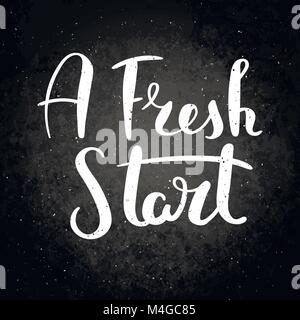 Un nuovo inizio. Disegnato a mano lettering vettore di espressione. Motivare moderno decor di calligrafia per parete, poster, stampe e biglietti, t-shirt e altri Illustrazione Vettoriale
