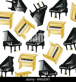 Due pattern pianoes Illustrazione Vettoriale