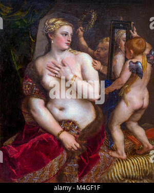 Venere allo specchio, Tiziano, circa 1555, National Gallery of Art di Washington DC, USA, America del Nord Foto Stock