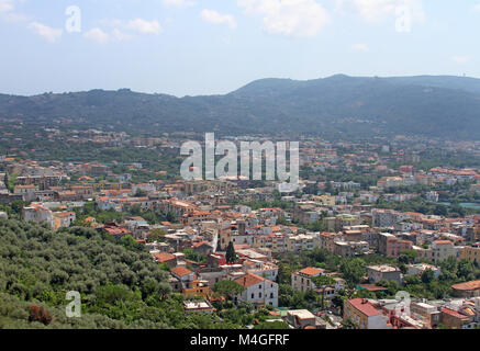 Vista aerea della città di Sorrento, Italia. Foto Stock