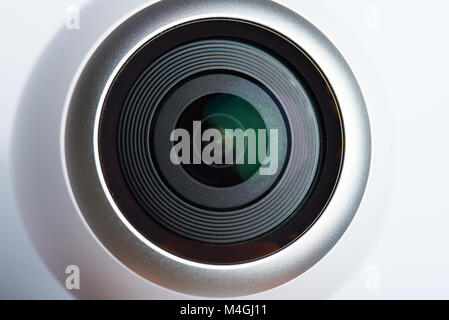 360 grado obiettivo fotocamera close up isolati su sfondo bianco Foto Stock