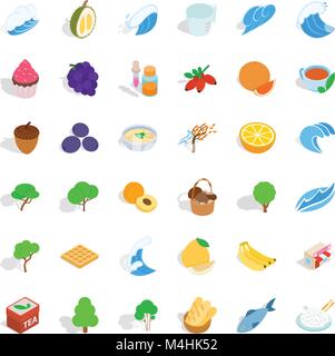 Realistiche e di set di icone, stile isometrico Illustrazione Vettoriale