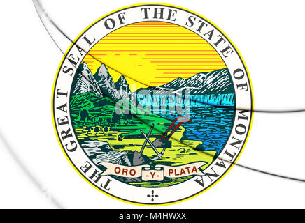 Guarnizione dello stato del Montana, USA. 3D'illustrazione. Foto Stock