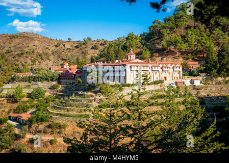 Machairas monastero, uno storico monastero dedicato alla Vergine Maria. Vicino a villaggio Lazanias, distretto di Nicosia, Cipro. Foto Stock