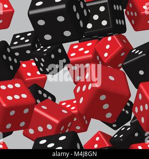 Rosso Nero dice Pattern senza giunture Illustrazione Vettoriale