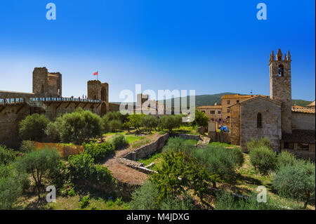 Monteriggioni città medievale in Toscana Italia Foto Stock