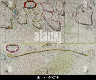 Atlas maritimus, o un libro di grafici - Describeing le coste del Mare capes promontori di banchi di sabbia e rocce pericoli le strade di Bayes porti fiumi e porti, nella maggior parte dei knowne parti del mondo. (14730440396) Foto Stock