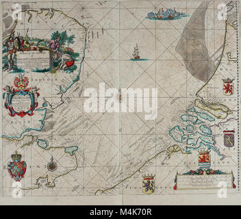 Atlas maritimus, o un libro di grafici - Describeing le coste del Mare capes promontori di banchi di sabbia e rocce pericoli le strade di Bayes porti fiumi e porti, nella maggior parte dei knowne parti del mondo. (14773302133) Foto Stock