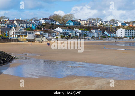 Saundersfoot città di vacanze South Pembrokeshire West Wales Foto Stock