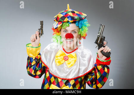 Funny clown nel concetto di comico Foto Stock