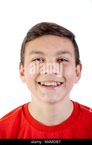 Giovani caucasici ragazzo adolescente testa e spalle ritratto Foto Stock