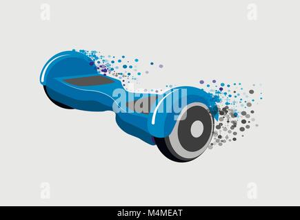 Illustrazione Vettoriale.Hoverboard, segway gyroscooter giroscopio stile piatto 10 eps Illustrazione Vettoriale