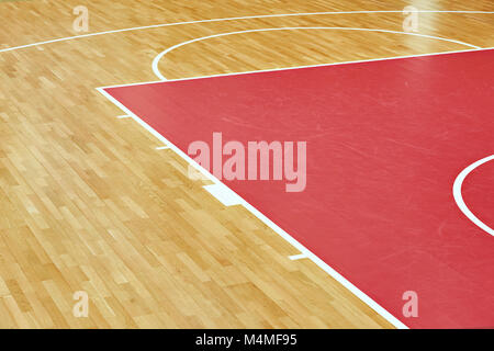 Campo da pallacanestro parquet inindoors sport palestra Foto Stock